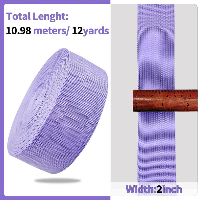 ZHFMLY Wide Webbing Straps for Replacement Lawn Chair 2inch 12 Yards Heavy Polyprorylene Straps for Outdoor DIY Gear Repair Pet Collars Decorative Webbing Straps for Crafts Bags - Image 2